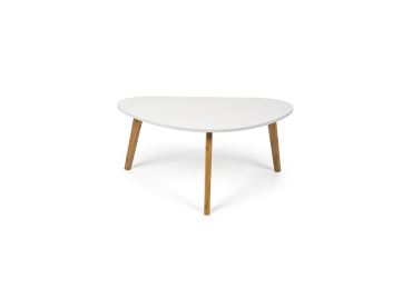 Konferenční stolek TERELXER 85, bílá/bambus