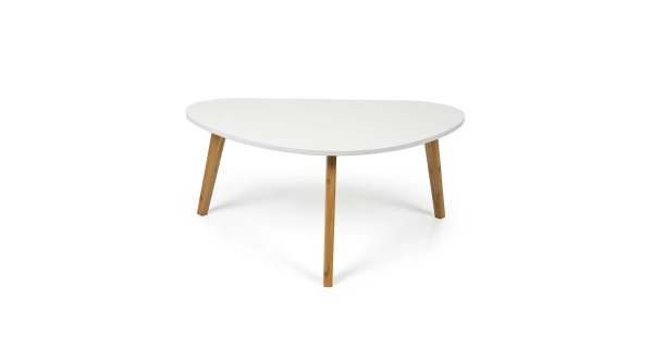 Konferenční stolek TERELXER 85, bílá/bambus