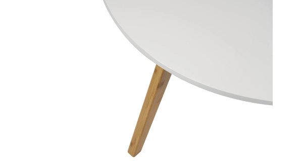 Konferenční stolek TERELXER 85, bílá/bambus