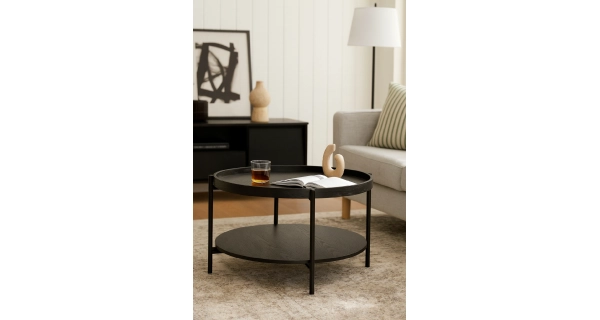 Konferenční stolek TERUM, černá/kov