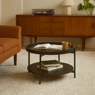 Konferenční stolek TERUM, černá/kov