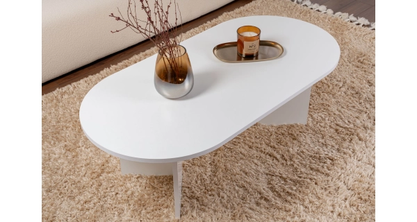 Konferenční stolek TORLON, bílá