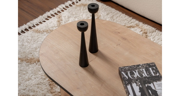 Konferenční stolek TORLON, dub safírový/černá