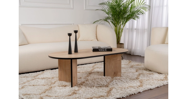 Konferenční stolek TORLON, dub safírový/černá