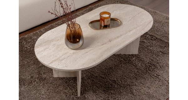 Konferenční stolek TORLON, travertin