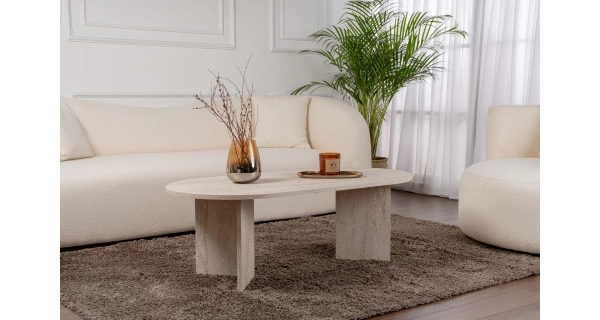 Konferenční stolek TORLON, travertin