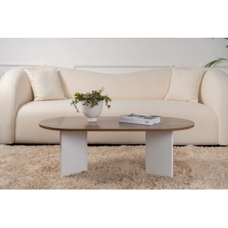 Konferenční stolek TORLON, vlašský ořech/bílá