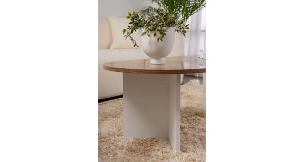 Konferenční stolek TORLON, vlašský ořech/bílá