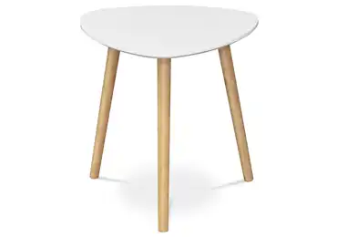 Konferenční stolek TORNIS, bílá deska, nohy bambus přírodní
