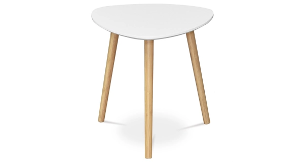 Konferenční stolek TORNIS, bílá deska, nohy bambus přírodní