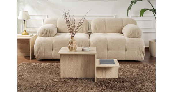 Konferenční stolek TORVON, travertin