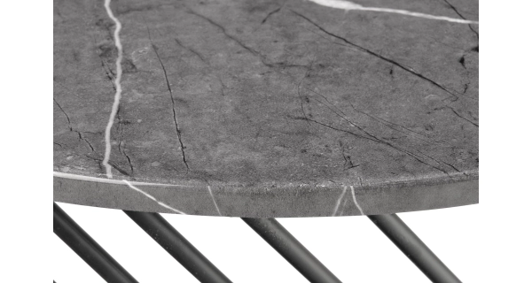 Konferenční stolek URVIK, šedý mramor/černá