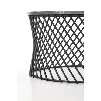 Konferenční stolek URVIK, šedý mramor/černá