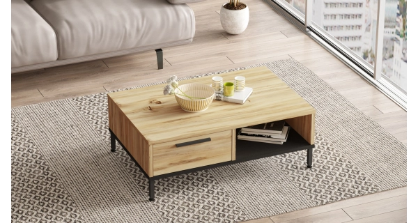 Konferenční stolek VALTON, dub/černá