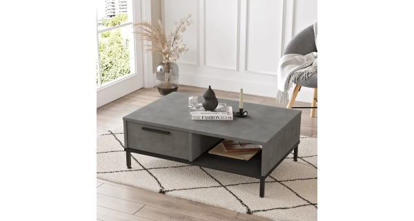 Konferenční stolek VALTON, šedá/černá