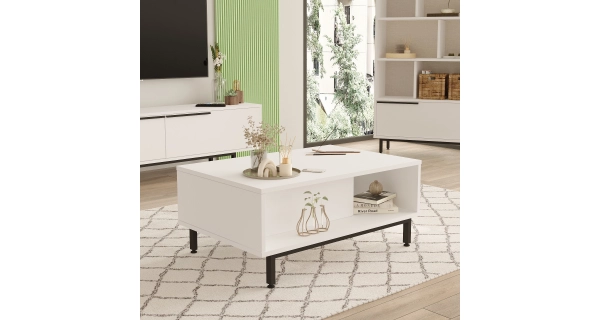 Konferenční stolek VELVON, bílá