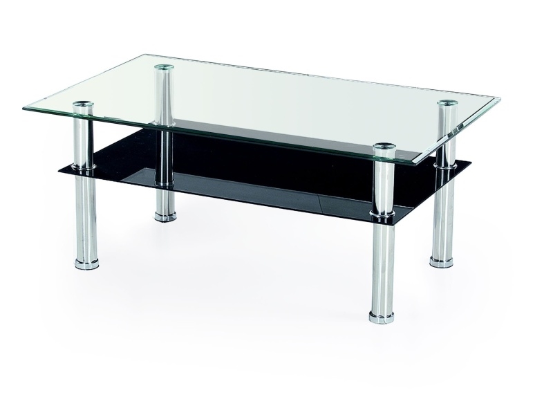 Konferenční stolek MAKOLE, kov/sklo
