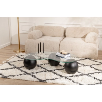 Konferenční stolek ZALMEN, černá/sklo