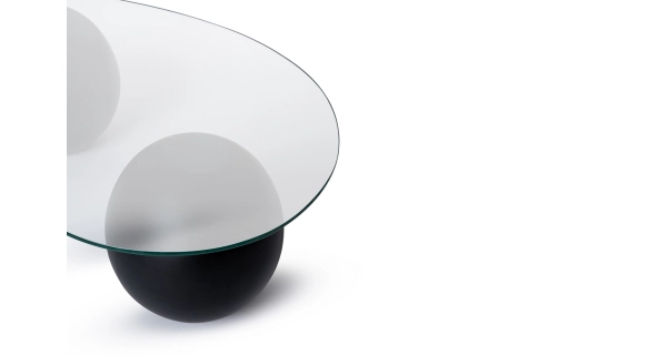 Konferenční stolek ZALMEN, černá/sklo
