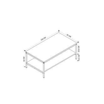 Konferenční stolek ZANRE, černá/dub safírový