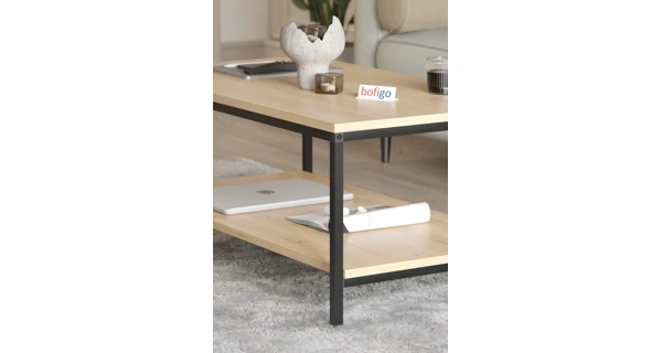 Konferenční stolek ZANRE, černá/dub safírový