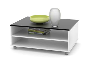 Konferenční stolek ZU05, černá/bílá