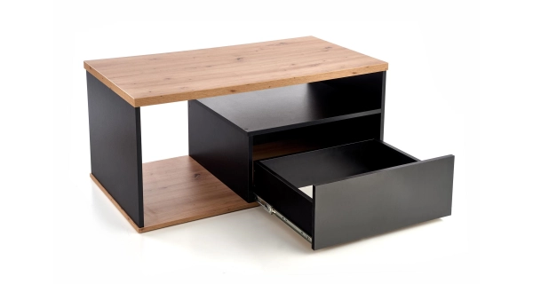 Konferenční stůl AVEL, dub wotan/černá