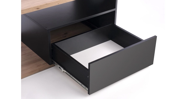 Konferenční stůl AVEL, dub wotan/černá