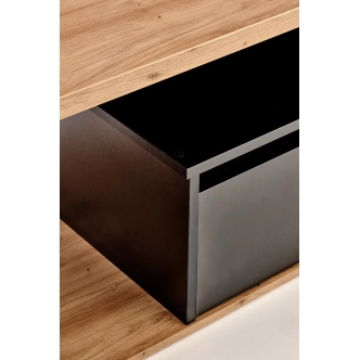 Konferenční stůl AVEL, dub wotan/černá