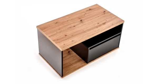 Konferenční stůl AVEL, dub wotan/černá