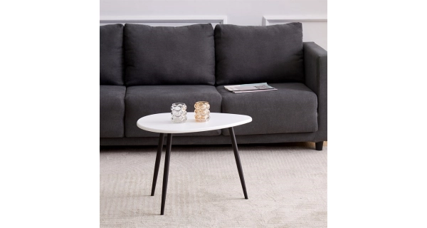 Konferenční stůl KREONE, bílá/černá