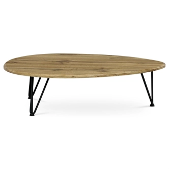 Konferenční stůl SELMARIS, dekor divoký dub, černý kov