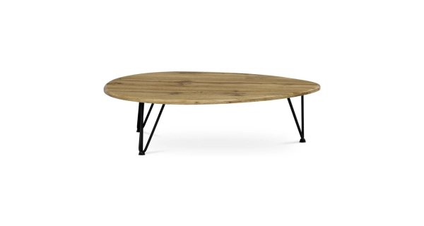 Konferenční stůl SELMARIS, dekor divoký dub, černý kov