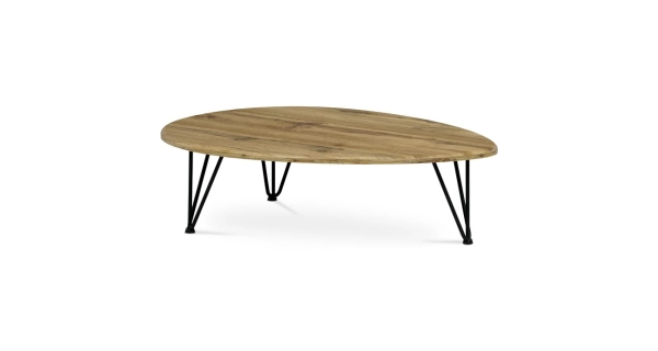 Konferenční stůl SELMARIS, dekor divoký dub, černý kov