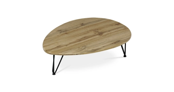 Konferenční stůl SELMARIS, dekor divoký dub, černý kov