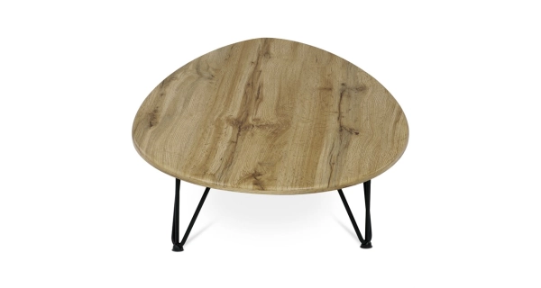 Konferenční stůl SELMARIS, dekor divoký dub, černý kov