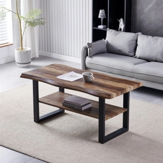 Konferenční stůl YORWELTOR, dekor staré dřevo, černý kov