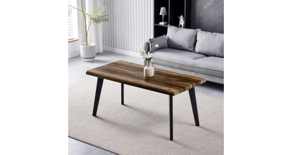 Konferenční stůl ZAEN, dekor staré dřevo, černý kov