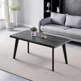 Konferenční stůl ZAEN, šedý dub, černý kov