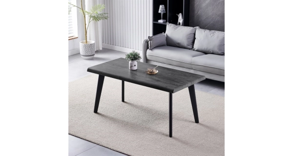 Konferenční stůl ZAEN, šedý dub, černý kov