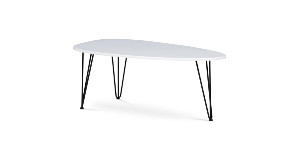 Konferenční stůl ZANLEKAL, bílý mat, černý kov
