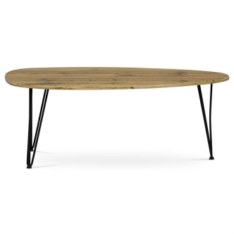 Konferenční stůl ZANLEKAL, dekor divoký dub, černý kov