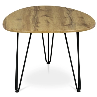 Konferenční stůl ZANLEKAL, dekor divoký dub, černý kov