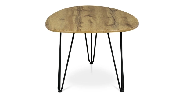 Konferenční stůl ZANLEKAL, dekor divoký dub, černý kov