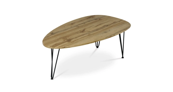 Konferenční stůl ZANLEKAL, dekor divoký dub, černý kov