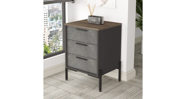 Kontejner DEREK, hnědá/šedá/antracit