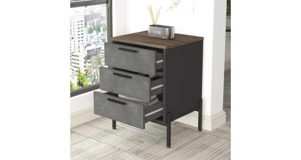 Kontejner DEREK, hnědá/šedá/antracit