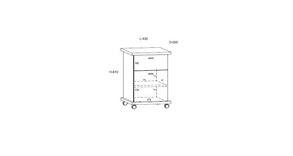 Kontejner ORSOLA 1D1S, černá/bílá