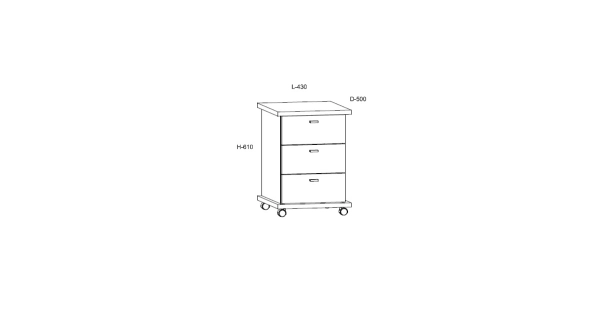 Kontejner ORSOLA 3S, černá/bílá