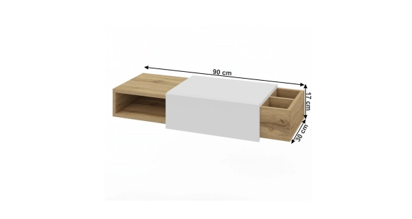 Konzolová police MEDEK, bílá/dub wotan